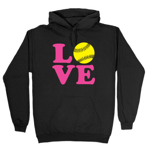 Love Softball Hooded Sweatshirt