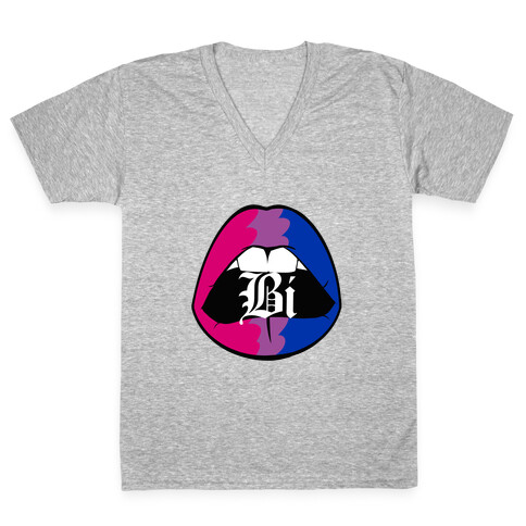 Bi Pride Lips  V-Neck Tee Shirt