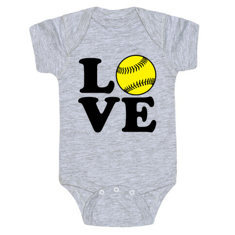 Love Softball Baby One-Piece