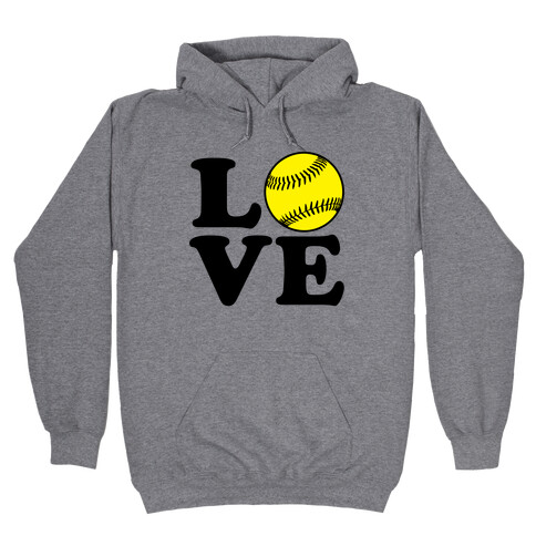 Love Softball Hooded Sweatshirt