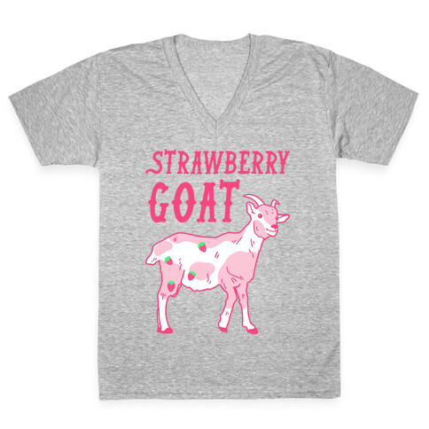 Strawberry Goat V-Neck Tee Shirt