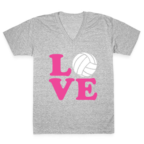 Love Volleyball V-Neck Tee Shirt