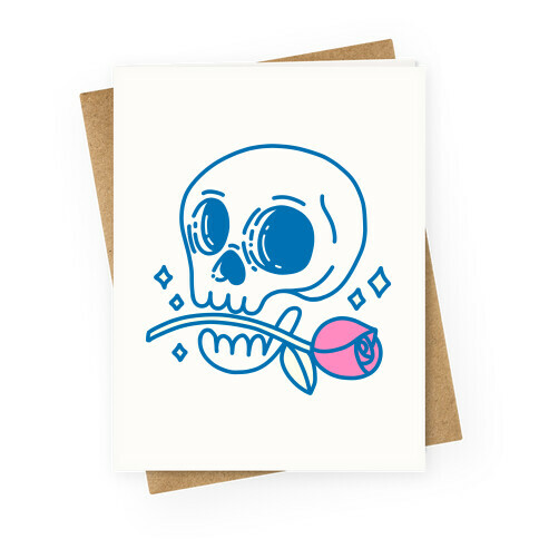 Hopeless Romantic Skull Greeting Card