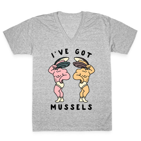 I've Got Mussels  V-Neck Tee Shirt