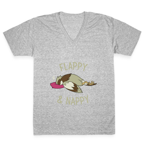 Flappy And Nappy V-Neck Tee Shirt