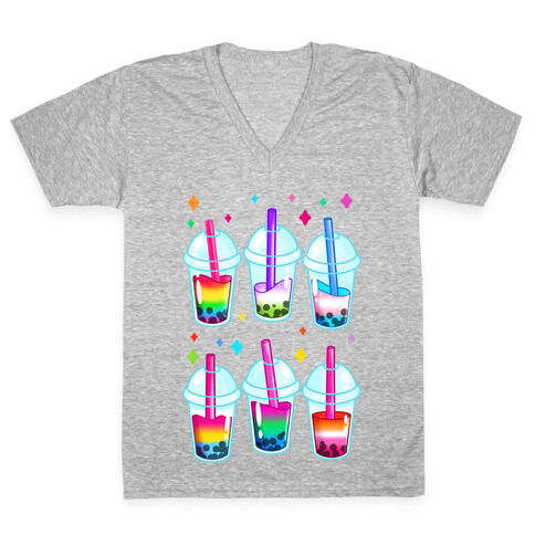 Pride Bubble Tea V-Neck Tee Shirt