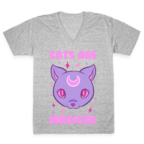Cats Are Magical V-Neck Tee Shirt
