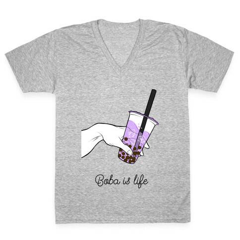 Boba is Life Couples edition (Left Side)  V-Neck Tee Shirt