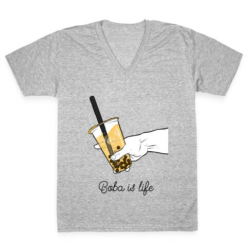 Boba is Life Couples edition (Right Side)  V-Neck Tee Shirt