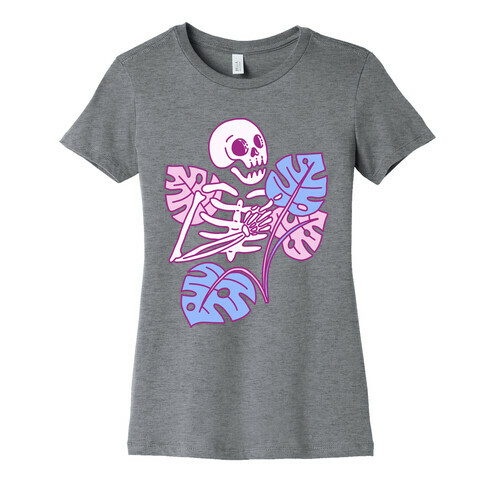 Monstera Skeleton Womens T-Shirt