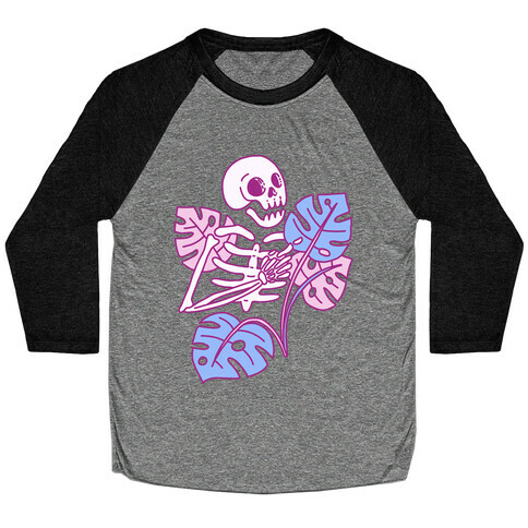 Monstera Skeleton Baseball Tee