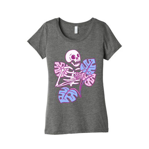 Monstera Skeleton Womens T-Shirt