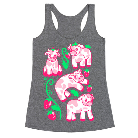 Strawberry Cows Racerback Tank Top