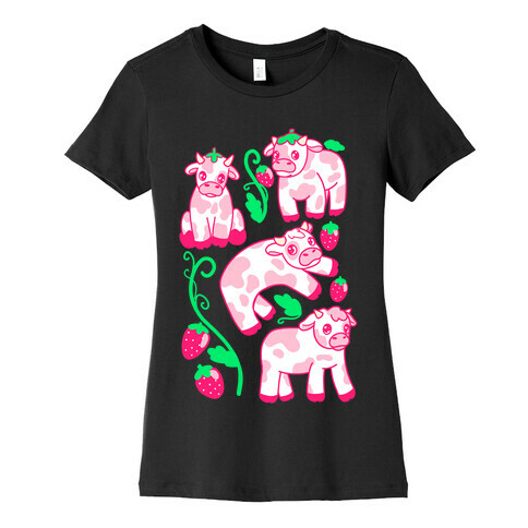 Strawberry Cows Womens T-Shirt