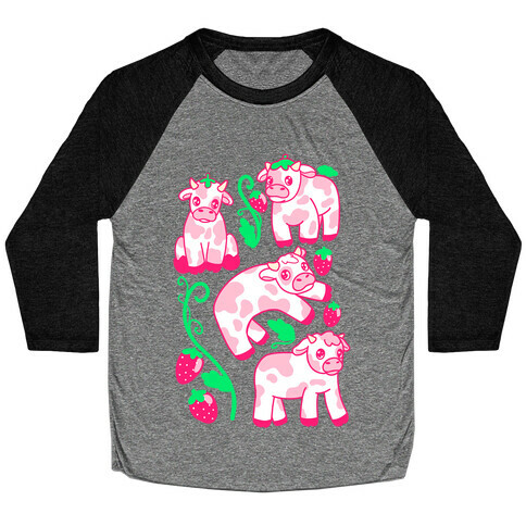 Strawberry Cows Baseball Tee