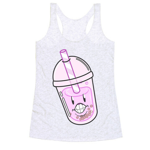 Boba Meme Face (Awkward Expression)  Racerback Tank Top