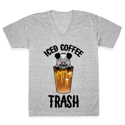 Iced Coffee Trash V-Neck Tee Shirt