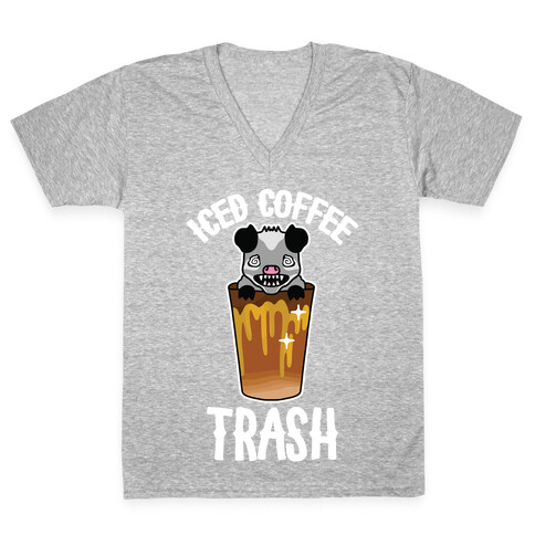 Iced Coffee Trash V-Neck Tee Shirt