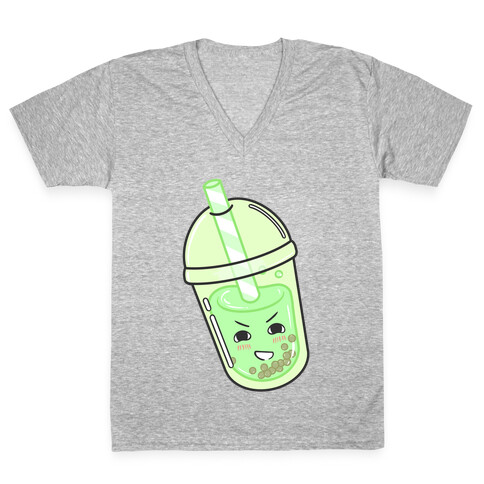 Boba Meme Face (Cute Pervy Expression)  V-Neck Tee Shirt