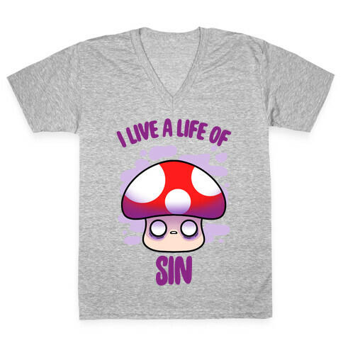 I Live A Life Of Sin V-Neck Tee Shirt