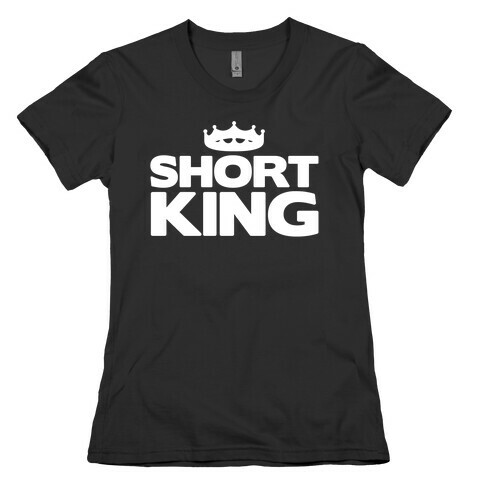 Short King White Print Womens T-Shirt