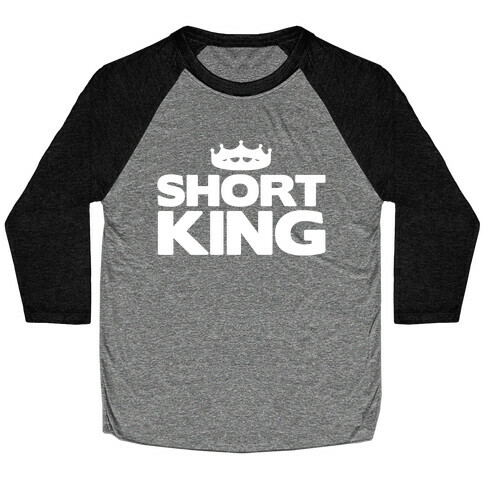 Short King White Print Baseball Tee