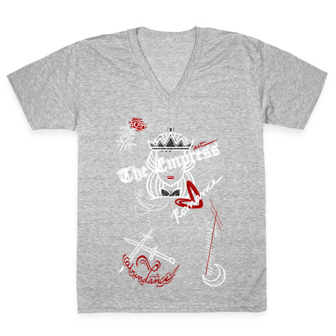 The Empress Tarot Graphics (White)  V-Neck Tee Shirt