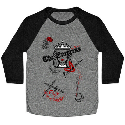 The Empress Tarot Graphics (Black)  Baseball Tee