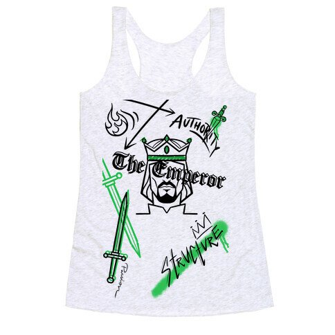 The Emperor Tarot Graphics (Black)  Racerback Tank Top