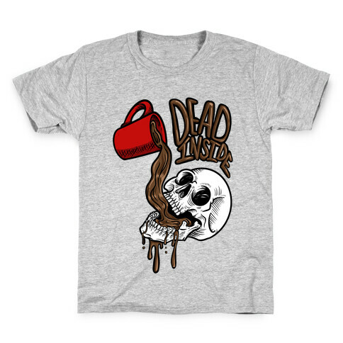Dead Inside Skull & Coffee (black)  Kids T-Shirt