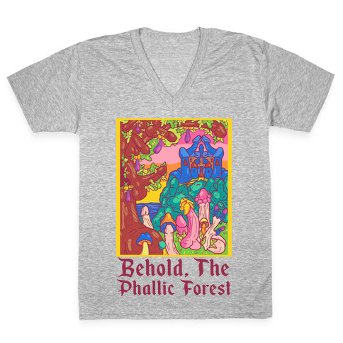 Behold, The Phallic Forest V-Neck Tee Shirt