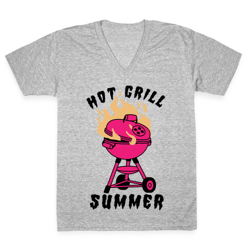 Hot Grill Summer V-Neck Tee Shirt