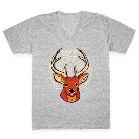 Buck Off Deer V-Neck Tee Shirt