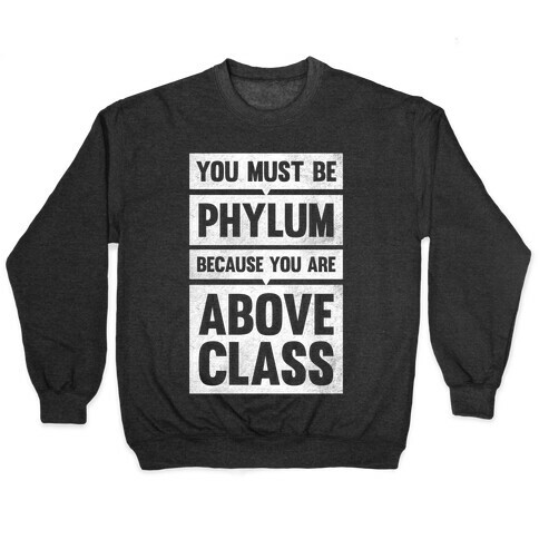 You Must Be Phylum Because You Are Above Class Pullover