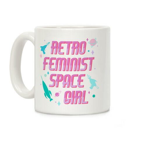 Retro Feminist Space Girl Coffee Mug