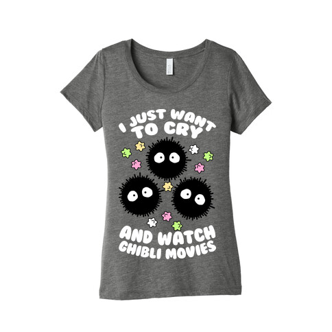 I Just Want To Cry And Watch Ghibli Movies Womens T-Shirt