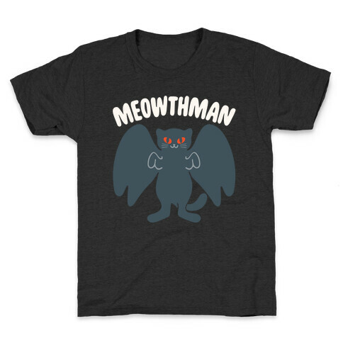Meowthman Mothman Cat Parody White Print Kids T-Shirt