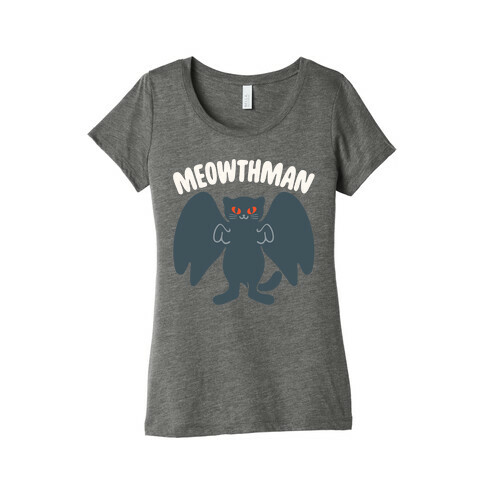 Meowthman Mothman Cat Parody White Print Womens T-Shirt