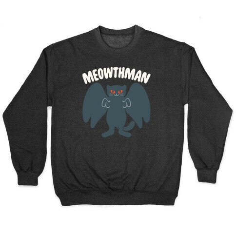 Meowthman Mothman Cat Parody White Print Pullover