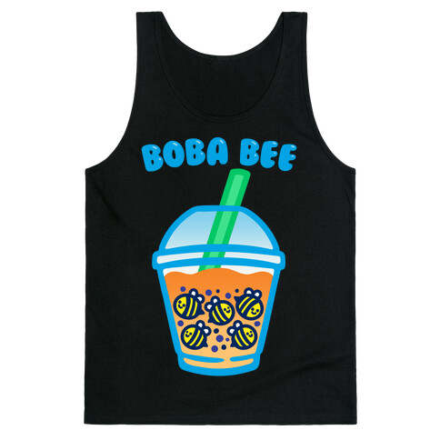 Boba Bee White Print Tank Top