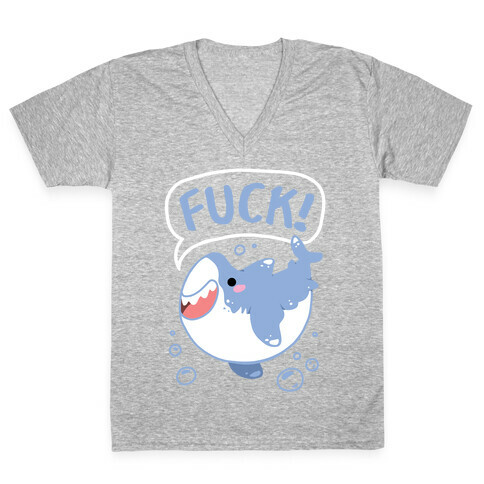 Cute Shark Says F***! V-Neck Tee Shirt