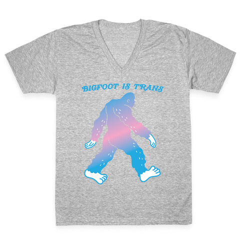 Bigfoot Is Trans V-Neck Tee Shirt