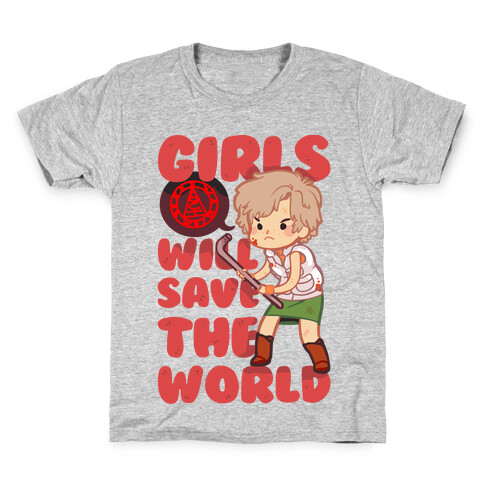 Girls Will Save The World Kids T-Shirt