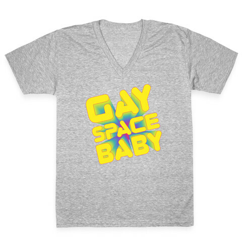 Gay Space Baby V-Neck Tee Shirt
