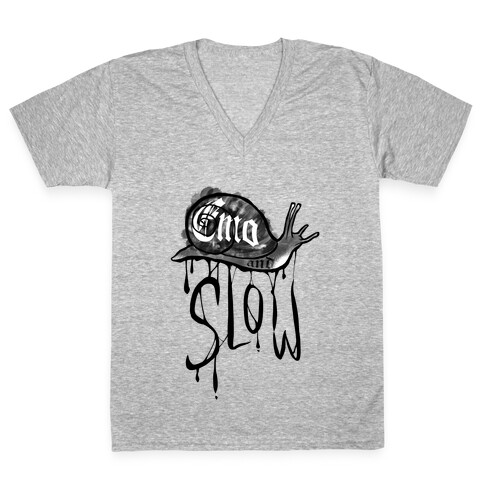 Emo and Slow (black)  V-Neck Tee Shirt