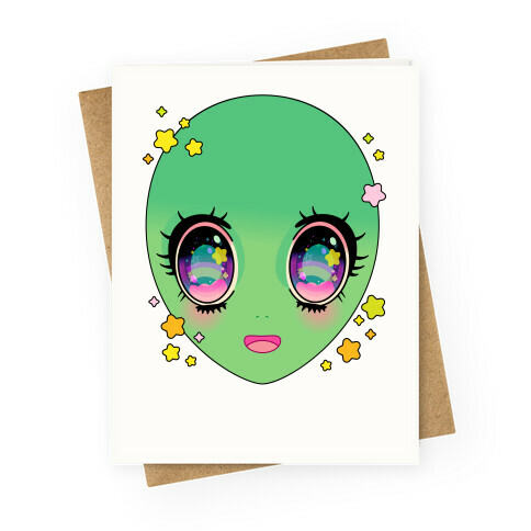 Anime Eyes Alien Greeting Card