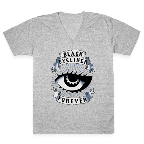 Black Eyeliner Forever V-Neck Tee Shirt