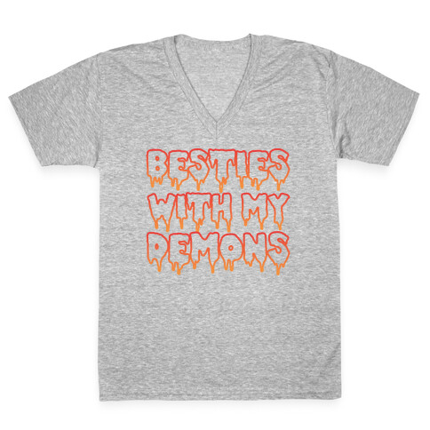 Besties With My Demons V-Neck Tee Shirt