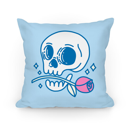 Hopeless Romantic Skull Pillow