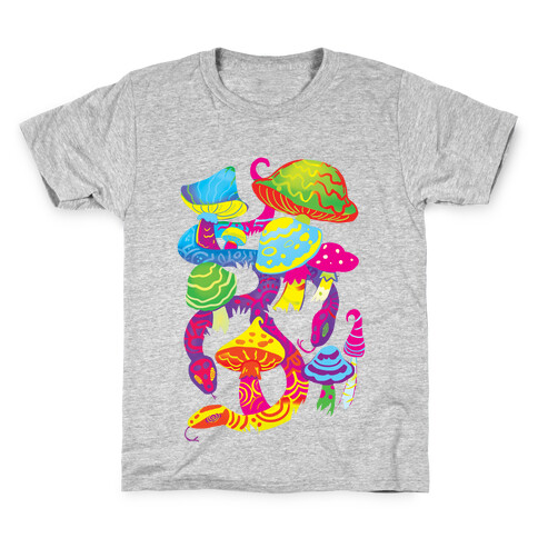 Psychadellic Snake among Mushrooms Kids T-Shirt